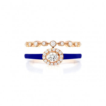 18k gold ring with ceramic , inlaid with diamond 