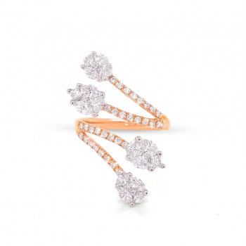 rose gold ring studded with diamonds