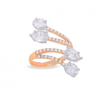 rose gold ring studded with diamonds
