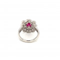 RUBI GOLD RING 18K STUDDED WITH DIAMONDS .