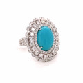 TURQOUISE GOLD RING WITH DIAMONDS