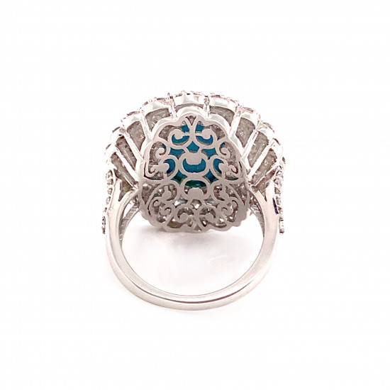 TURQOUISE GOLD RING WITH DIAMONDS