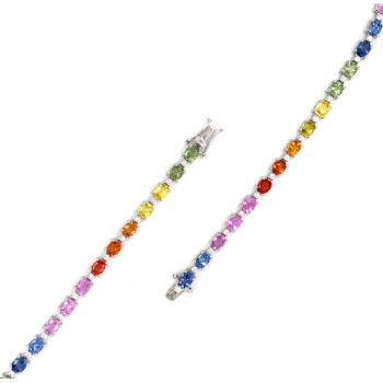 DIAMOND MULTI-COLOR SAPPHIRE BRACELET