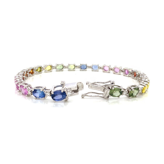 DIAMOND MULTI-COLOR SAPPHIRE BRACELET DIAMOND MULTI-COLOR SAPPHIRE BRACELET