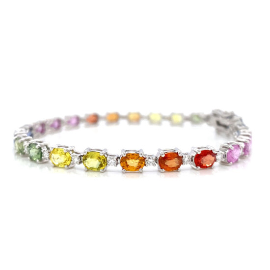 DIAMOND MULTI-COLOR SAPPHIRE BRACELET DIAMOND MULTI-COLOR SAPPHIRE BRACELET