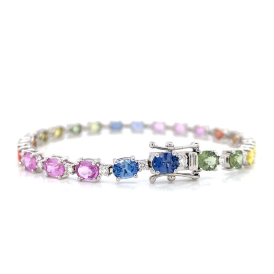 DIAMOND MULTI-COLOR SAPPHIRE BRACELET DIAMOND MULTI-COLOR SAPPHIRE BRACELET