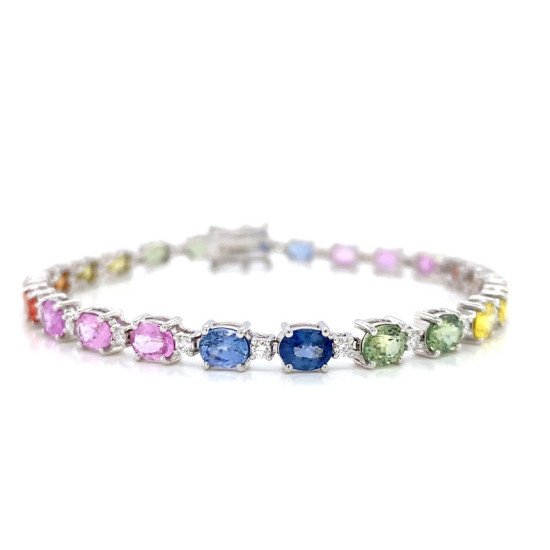 DIAMOND MULTI-COLOR SAPPHIRE BRACELET DIAMOND MULTI-COLOR SAPPHIRE BRACELET