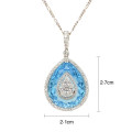 18K Gold Chain Aquamarine Tear-Shaped Studded With 94 Pieces Of Diamond 18K Gold Chain Aquamarine Tear-Shaped Studded With 94 Pieces Of Diamond