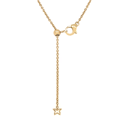 DIAMONDS GOLD 18K CHAIN ( LOVE ) CRAFTED ON GRAY SEASHILL