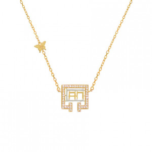A gold chain studded with 39 pieces of diamonds ( I CAN )