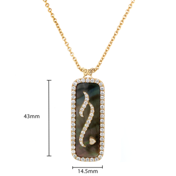 DIAMONDS GOLD 18K CHAIN ( LOVE ) CRAFTED ON GRAY SEASHILL