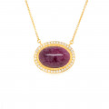 18K GOLD NECKLESS WITH RUBI STONE, STUDDED WITH DIAMOND 18K GOLD NECKLESS WITH RUBI STONE, STUDDED WITH DIAMOND