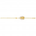 18K Gold Bracelet In The Name Of Al-jalala -Allah, Crafted On A White Seashell With 7 Pieces Of Diamond 18K Gold Bracelet In The Name Of Al-jalala -Allah, Crafted On A White Seashell With 7 Pieces Of Diamond