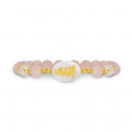 Bracelet in the name of Al-Jalalah Al-ALLA, crafted on a white seashell with Pink Quartz, and Pearl Bracelet in the name of Al-Jalalah Al-ALLA, crafted on a white seashell with Pink Quartz, and Pearl
