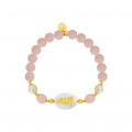 Bracelet in the name of Al-Jalalah Al-ALLA, crafted on a white seashell with Pink Quartz, and Pearl Bracelet in the name of Al-Jalalah Al-ALLA, crafted on a white seashell with Pink Quartz, and Pearl