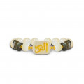 Bracelet in the name of Al-Jalalah Al-Noor, crafted on a white seashell with shell and Laprodite stone Bracelet in the name of Al-Jalalah Al-Noor, crafted on a white seashell with shell and Laprodite stone