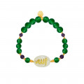 Bracelet in the name of Al-Jalalah Al-ALLA, crafted on a white seashell with green agate and Amethyst Bracelet in the name of Al-Jalalah Al-ALLA, crafted on a white seashell with green agate and Amethyst
