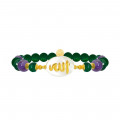 Bracelet in the name of Al-Jalalah Al-ALLA, crafted on a white seashell with green agate and Amethyst Bracelet in the name of Al-Jalalah Al-ALLA, crafted on a white seashell with green agate and Amethyst