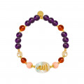 BRACELET IN THE NAME OF AL-JALALAH -ALLA, CRAFTED ON A WHITE SEASHELL WITH PINK CORAL , AMBER , AMETHYST BRACELET IN THE NAME OF AL-JALALAH -ALLA, CRAFTED ON A WHITE SEASHELL WITH PINK CORAL , AMBER , AMETHYST