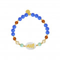 BRACELET IN THE NAME OF AL-JALALAH -ALLA, CRAFTED ON A WHITE SEASHELL WITH PEARL,AMAZONITE,AMBER AND BLUE AGATE BRACELET IN THE NAME OF AL-JALALAH -ALLA, CRAFTED ON A WHITE SEASHELL WITH PEARL,AMAZONITE,AMBER AND BLUE AGATE