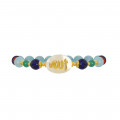BRACELET IN THE NAME OF AL-JALALAH -ALLA, CRAFTED ON A WHITE SEASHELL WITH Lapis, Green JADE, Aquamarine, Coral, Lapis, Aquamarine BRACELET IN THE NAME OF AL-JALALAH -ALLA, CRAFTED ON A WHITE SEASHELL WITH Lapis, Green JADE, Aquamarine, Coral, Lapis, Aquamarine