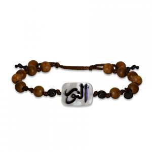BRACELET IN THE NAME OF AL-JALALAH - ALNOOR , (BLACK) AND AGARWOOD STONE