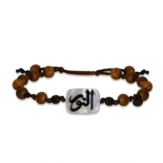BRACELET IN THE NAME OF AL-JALALAH - ALNOOR , (BLACK) AND AGARWOOD STONE