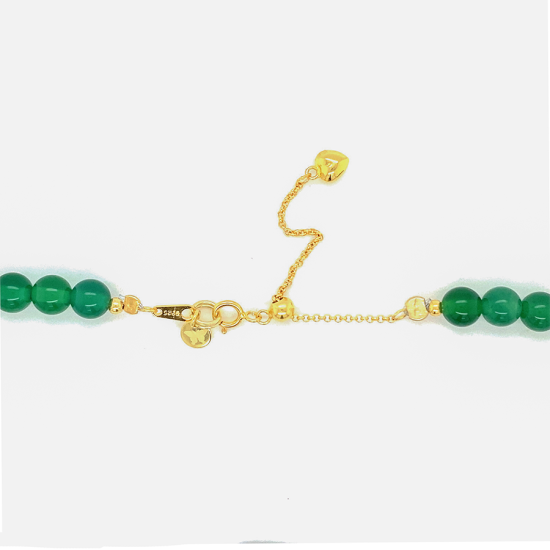 A MALACHITE STONE NECKLACE, HANDCRAFTED WITH THE NAME OF HIS MAJESTY (AL-NOOR), WITH RUBI , AZURITE , AMETHYST AND GREEN AGATE 18K GOLD PLATED. A MALACHITE STONE NECKLACE, HANDCRAFTED WITH THE NAME OF HIS MAJESTY (AL-NOOR), WITH RUBI , AZURITE , AMETHYST AND GREEN AGATE 18K GOLD PLATED.