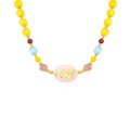 A pink quartz stone necklace crafted with the name of His Majesty (Allah) on it, with aquamarine , cherry quartz, pink quartz ، garnit ,yellow agate A pink quartz stone necklace crafted with the name of His Majesty (Allah) on it, with aquamarine , cherry quartz, pink quartz ، garnit ,yellow agate