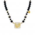 Necklace in the name of god, Majesty ( Al-Wahhab ) with onyx stones and smoke topaz 