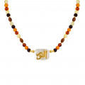 NECKLACE IN THE NAME OF GOD, MAJESTY (AL-NOOR) WITH AMBER STONES AND COOKE WOOD (KIDS) NECKLACE IN THE NAME OF GOD, MAJESTY (AL-NOOR) WITH AMBER STONES AND COOKE WOOD (KIDS)