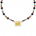 NECKLACE IN THE NAME OF GOD, MAJESTY (AL-NOOR) WITH RED AGATE , AMETHYST , TURQUOISE AND GARNET ، AMAZONITE NECKLACE IN THE NAME OF GOD, MAJESTY (AL-NOOR) WITH RED AGATE , AMETHYST , TURQUOISE AND GARNET ، AMAZONITE