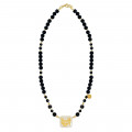 Necklace in the name of god, Majesty ( Al-Wahhab ) with onyx stones and smoke topaz 