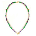 NECKLACE IN THE NAME OF GOD, MAJESTY (AL-WAHHAB) WITH GREEN AGATE, AMATHYST AND LAPIS