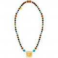 Necklace in the name of god, Majesty ( AL-Wahhab ) with Turqoise, Amber, Lapis, Agate, yusr, Amazonite and coke 