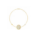 18K Gold bracelet with White horse shell with white seashell heart shape