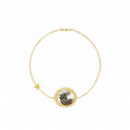 18K Gold bracelet with , prominent  horse seashell on seashell with 31 pieces of diamond 