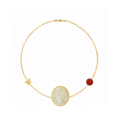 18K Gold bracelet with horse shell with red agate stone