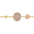 18K gold bracelet Pink with little horse seashell heart-shaped seashells