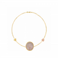 18K gold bracelet Pink with little horse seashell heart-shaped seashells