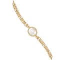 18K Gold Two-stroke chain bracelet with horse seashell inlaid with 34 pieces of diamond