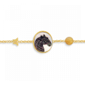 18K Gold bracelet with horse seashell, with gold thread