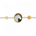 18K Gold bracelet with horse seashell, with gold thread