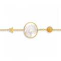 18K Gold bracelet with horse seashell, with gold thread