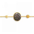 18K Gold bracelet with horse seashell, with gold thread