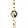 18K Gold Two-stroke chain bracelet with horse seashell inlaid with 34 pieces of diamond