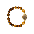 Horse Shell Bracelet with tiger eye and Amber