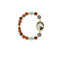 Horse  bracelet craved on shell with labradorite, coke  and hemoprofite