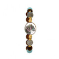 Horse  bracelet craved on shell with labradorite, coke  and hemoprofite