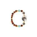 Horse  bracelet craved on shell with labradorite, coke  and hemoprofite